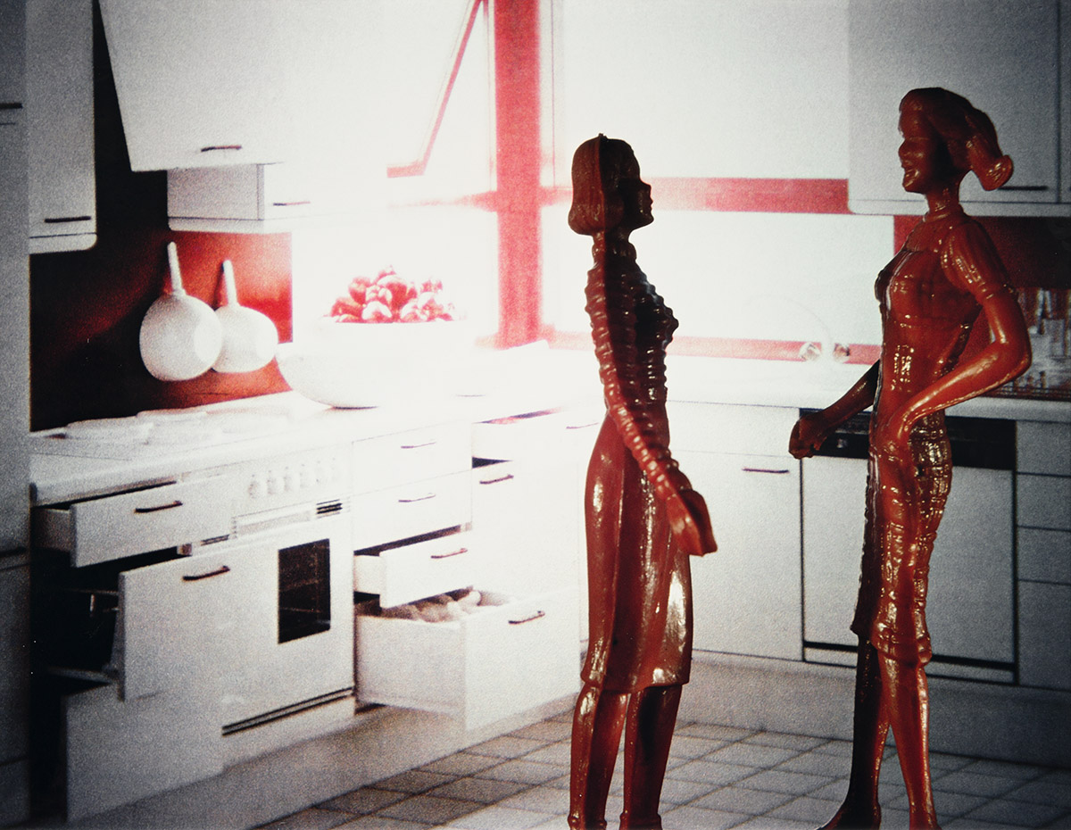 LAURIE SIMMONS (1949- ) Red and White Kitchen.